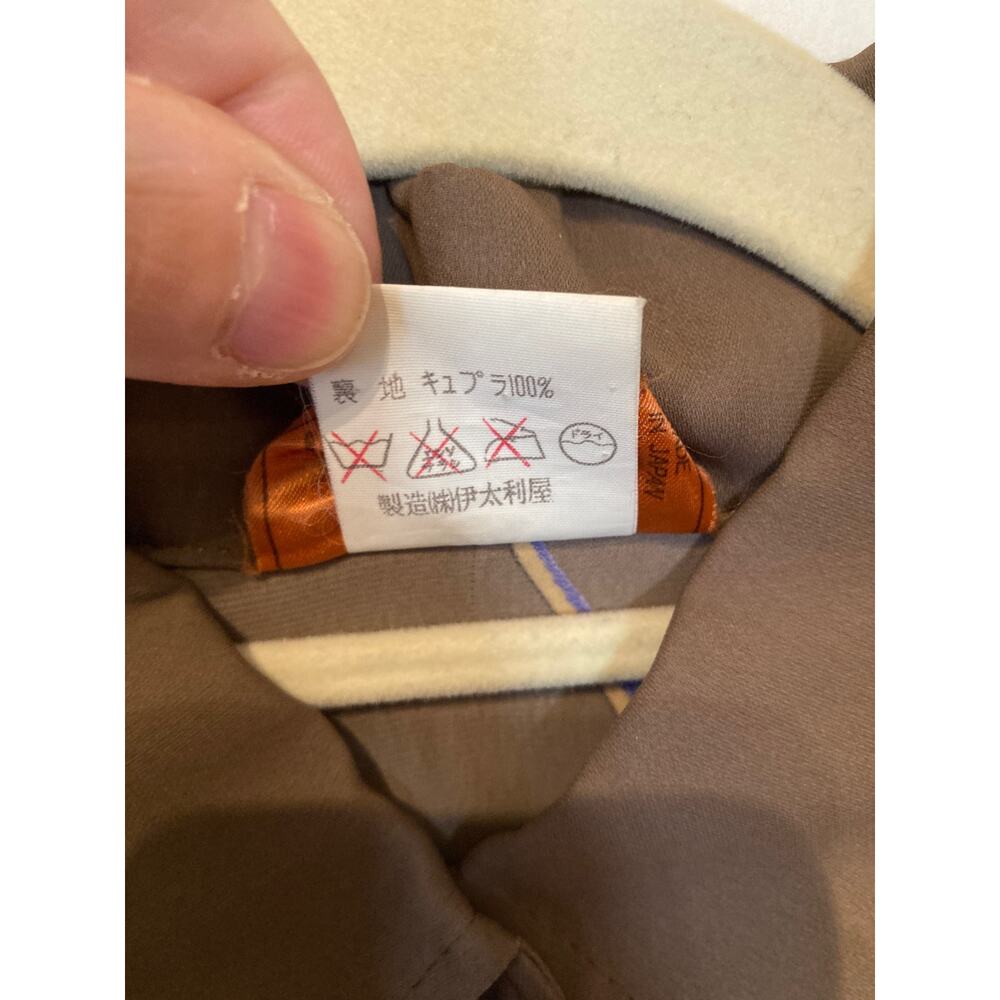 Italiya Japanese Label Midi Silk-like Pleated Dress Japanese Blockprint Sz S/M - Picture 11 of 11